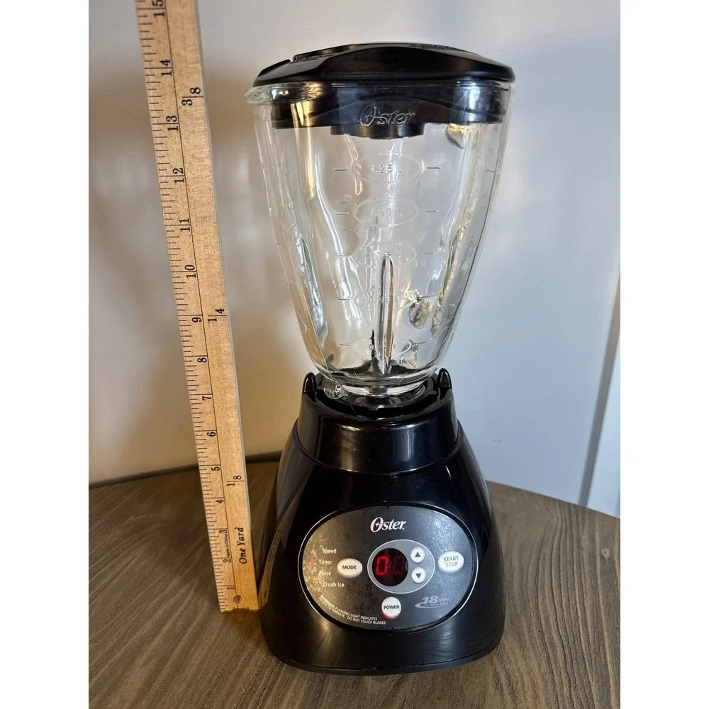 Oster 18-Speed Precise Blender 5-Cup Black 450W Glass Jar Ice Crush 6891 Tested